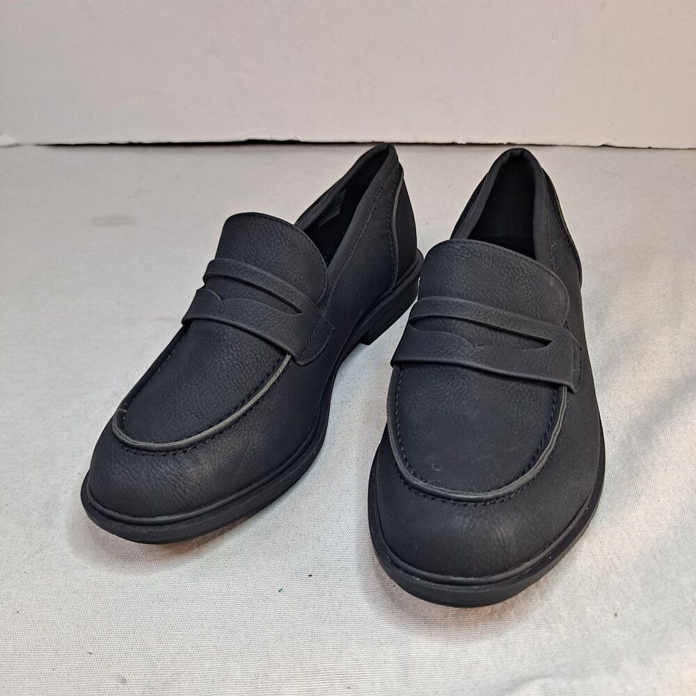 Rocket Dog Shoes Womens 8 Gabby Penny Loafers Black Faux Leather Moc Toe Low